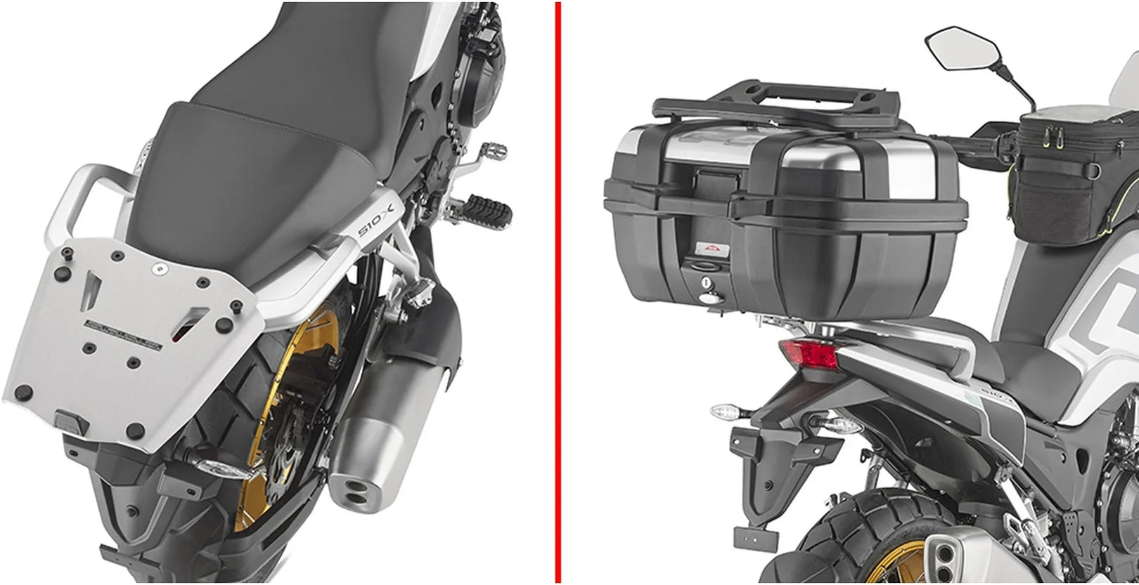 Monokey Trekker Outback Evo Smart Black Aluminium Top Case - 58 Lt 6Kg Trekker Outback Evo Smart Aluminium - Givi Compatible With Kove Moto 510 X (2024)