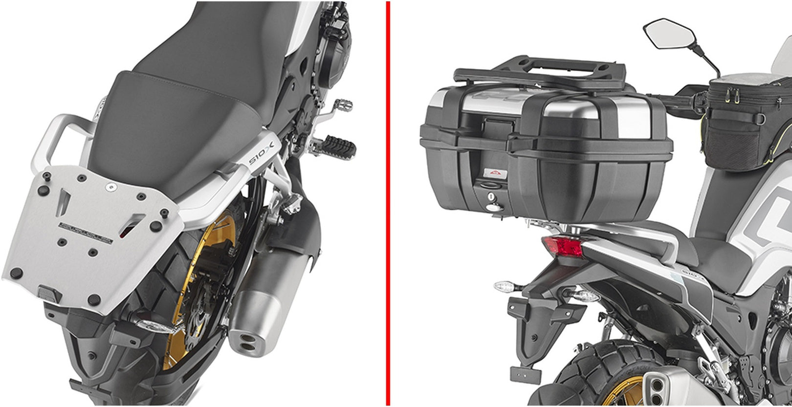 Monokey Aluminium Top Case - 47 Lt 6Kg Technopolymer - Givi Compatible With Kove Moto 510 X (2024)