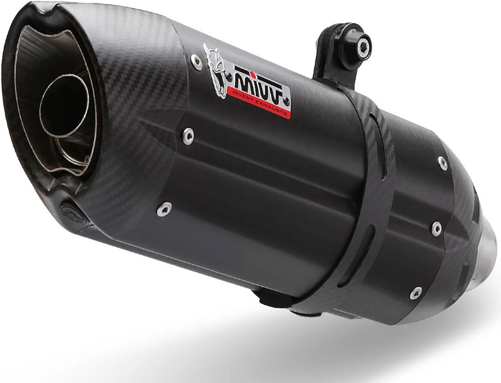 Catalytic Exhaust Tip With Sound Certification Suono Steel Black Carbon - Mivv Compatible With Triumph Tiger 1050 (2007-2012)