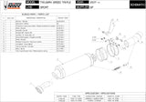Catalytic Exhaust Tip With Sound Certification Gp Steel Black - Mivv Compatible With Triumph Speed Triple (2007-2010)