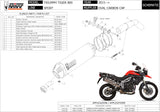 Exhaust Tip With Noise Certification Oval Carbon Carbon - Mivv Compatible With Triumph Tiger 800 (2011-2016)