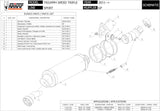Exhaust Tip With Noise Certification Gp Steel Black - Mivv Compatible With Triumph Speed Triple (2011-2015)