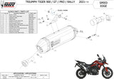 Exhaust Tip With Noise Certification Speed Edge Stainless Steel Carbon - Mivv Compatible With Triumph Tiger 900 - Gt - Pro (2021-2024)