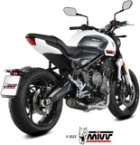 Complete Exhaust System Without Catalytic Converter And Without Sound Certification X-M5 Steel Black Carbon - Mivv Compatible With Triumph Trident 660 (2021-2024)