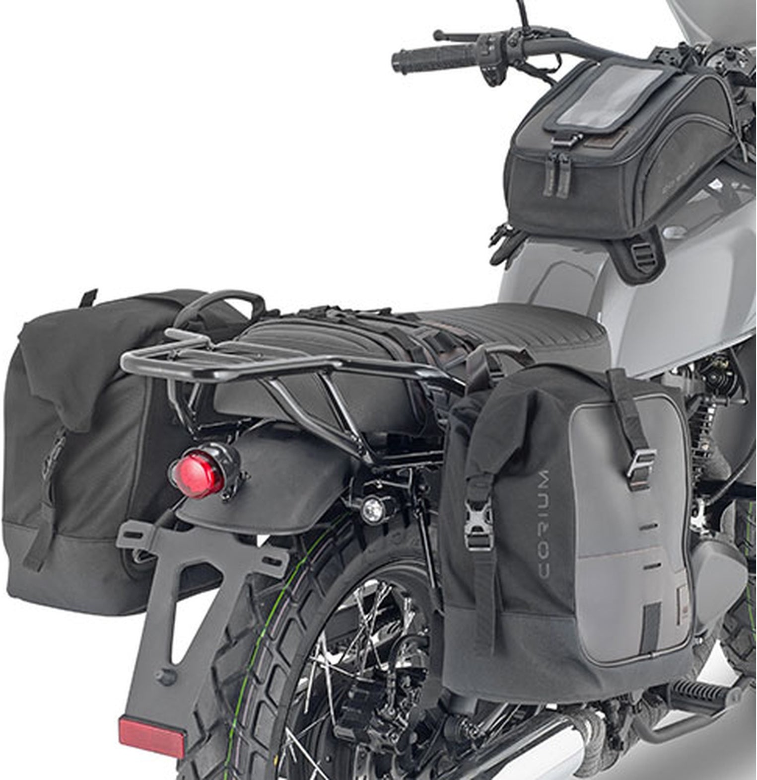 Corium Black Side Bags - 26 Lt Corium Nylon - Givi Compatible With Brixton Cromwell 125 (2022-2024)
