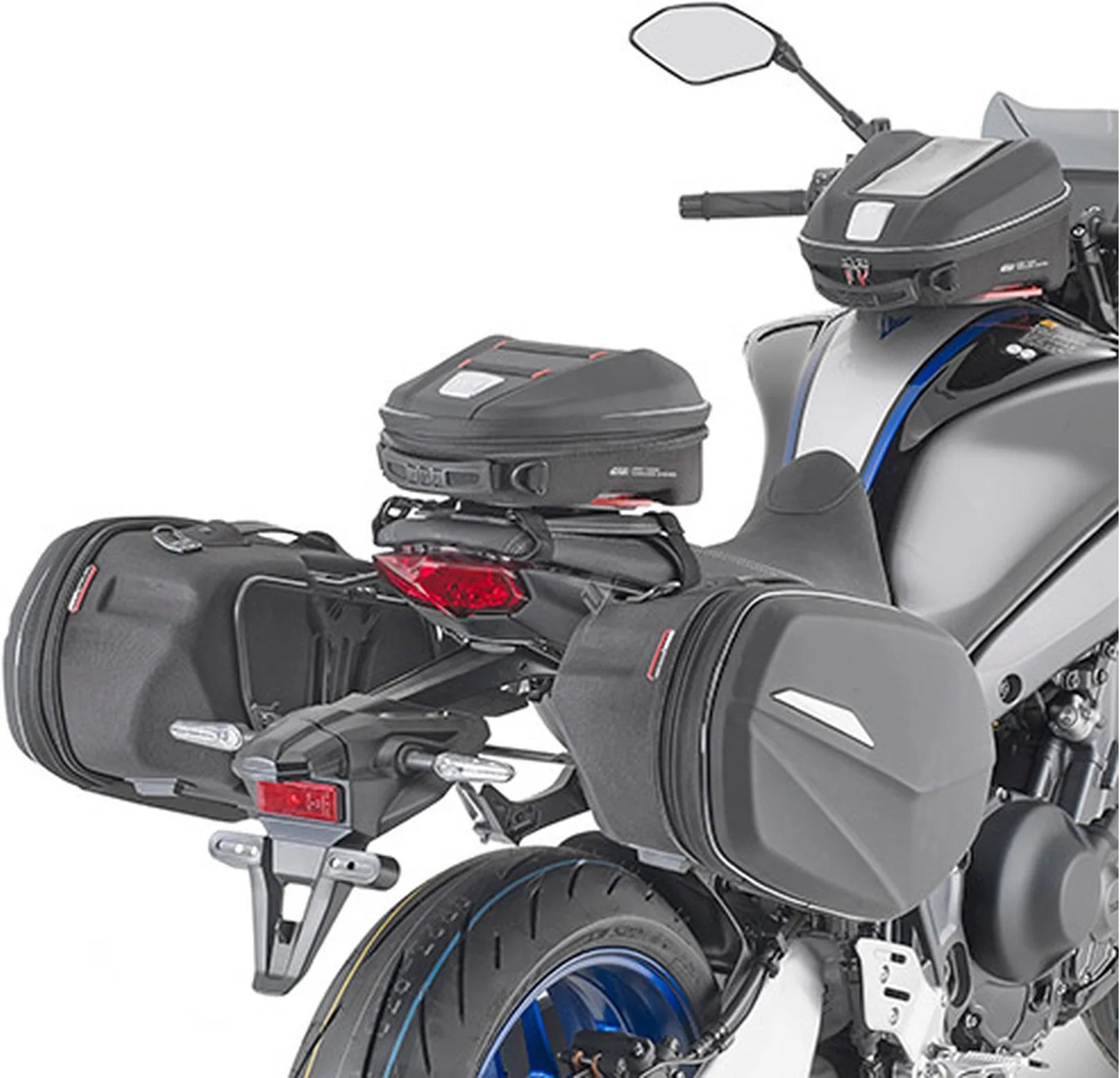 Corium Black Side Bags - 32 Lt Corium Nylon - Givi Compatible With Yamaha Mt-09 - Sp (2021-2023)