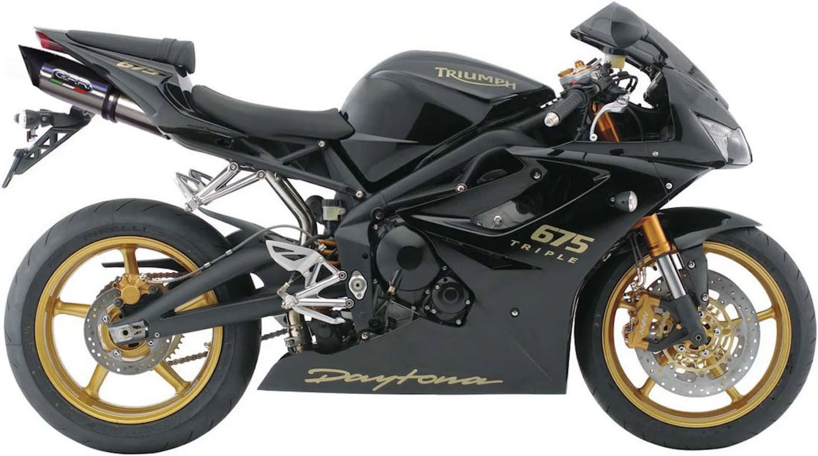 Catalytic Exhaust Tip With Sound Certification Tiburon Titanium - Gpr Compatible With Triumph Daytona 675 (2006-2008)