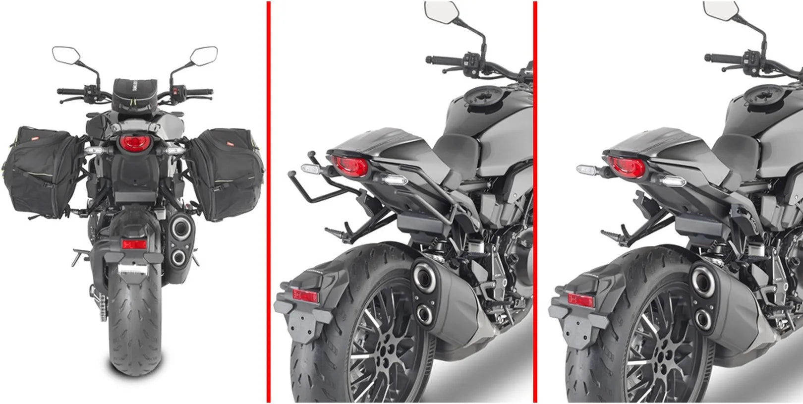 Black Side Bags - 60 Lt Nylon - Givi Compatible With Honda Cb 1000 R (2018-2020)