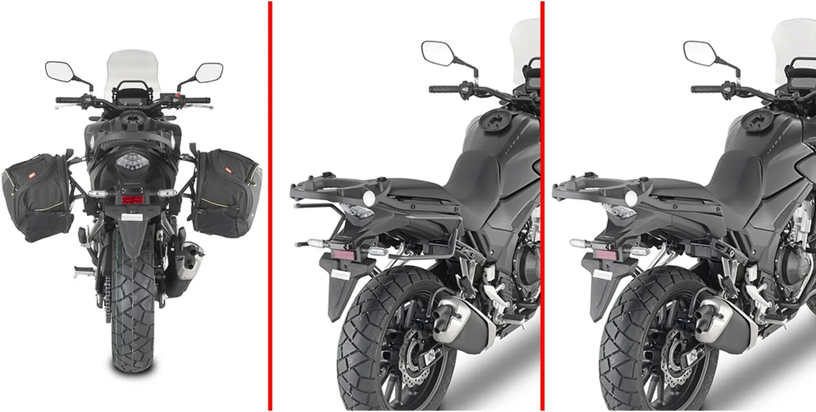 Black Side Bags - 60 Lt Nylon - Givi Compatible With Honda Cb 500 X (2019-2023)