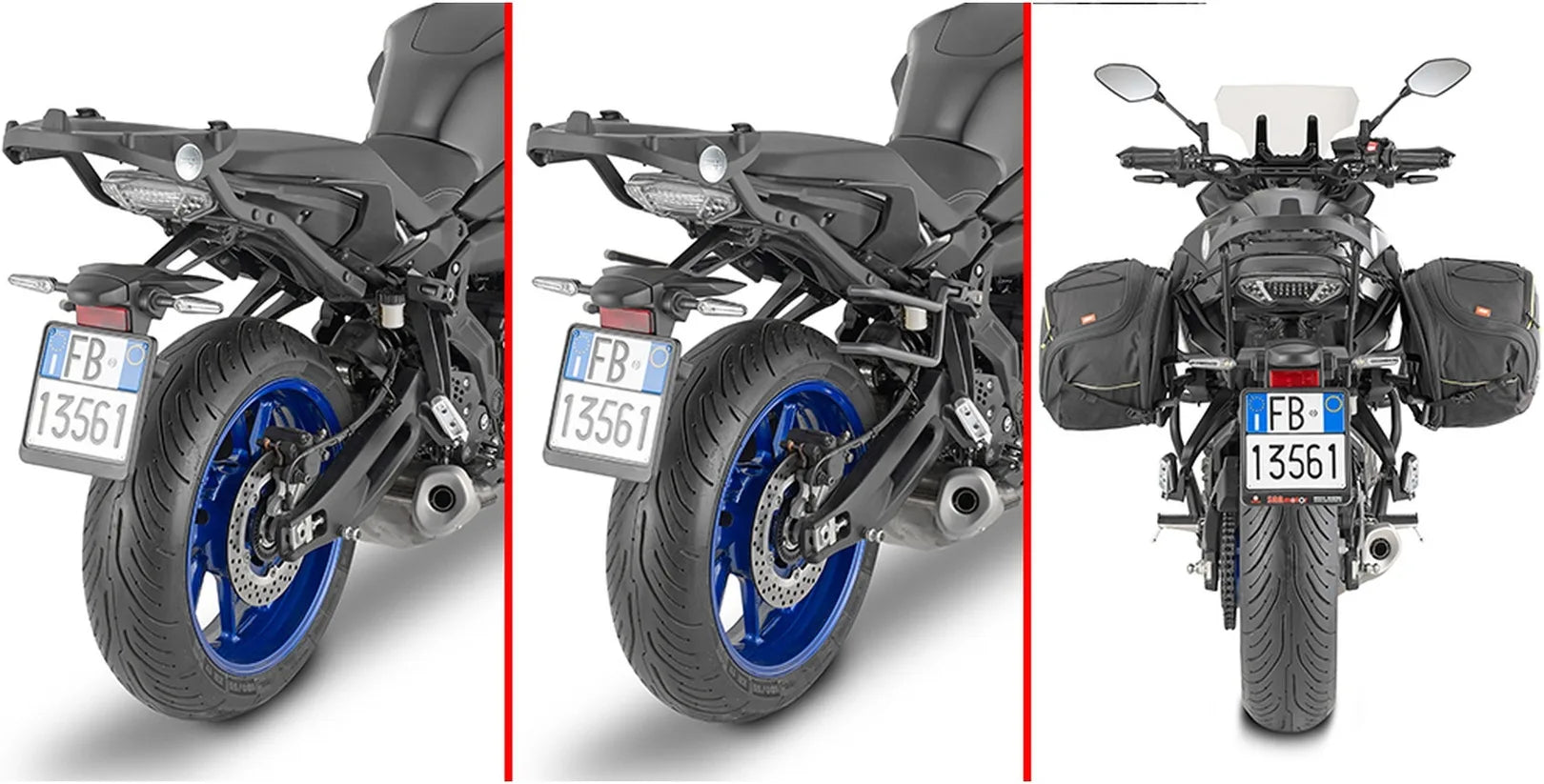 Corium Black Side Bags - 26 Lt Corium Nylon - Givi Compatible With Yamaha Tracer 7 - Gt (2020-2024)