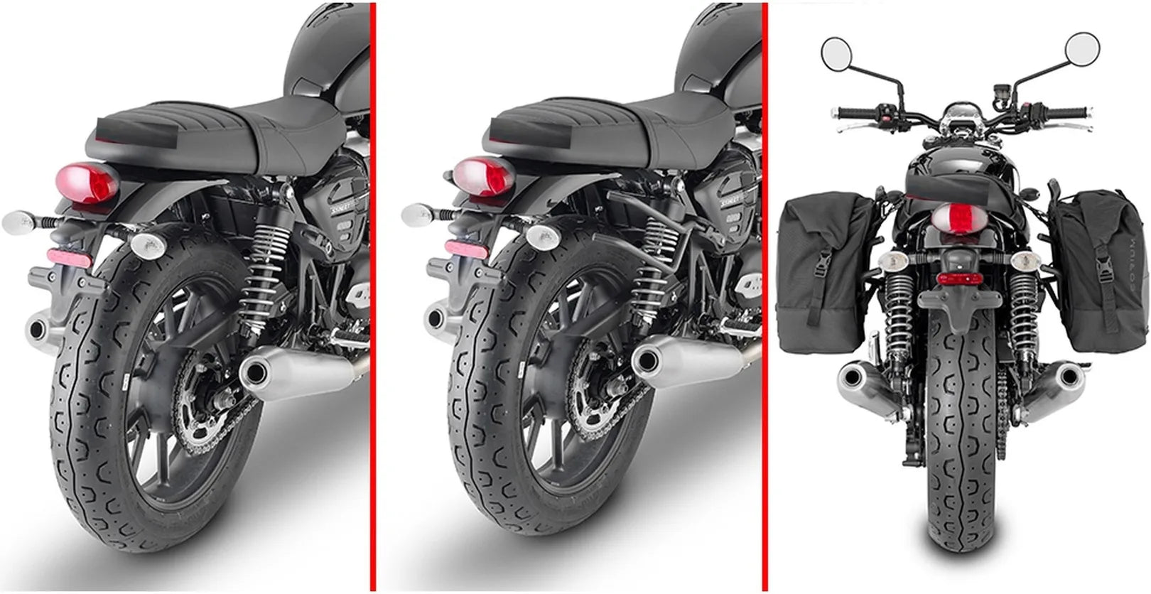Black Side Bags - 60 Lt Nylon - Givi Compatible With Triumph Bonneville T100 (2017-2022)