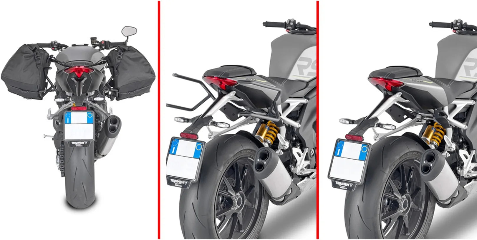 Black Side Bags - 60 Lt Nylon - Givi Compatible With Triumph Speed Triple 1200 Rs (2021-2024)