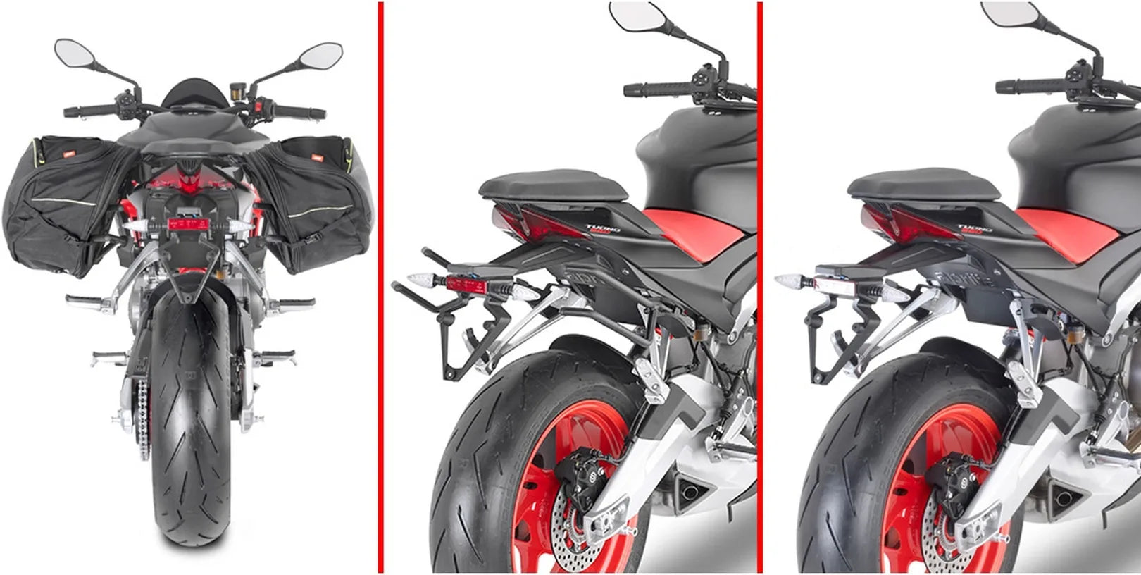 Black Side Bags - 60 Lt Nylon - Givi Compatible With Aprilia Tuono 660 (2021-2024)