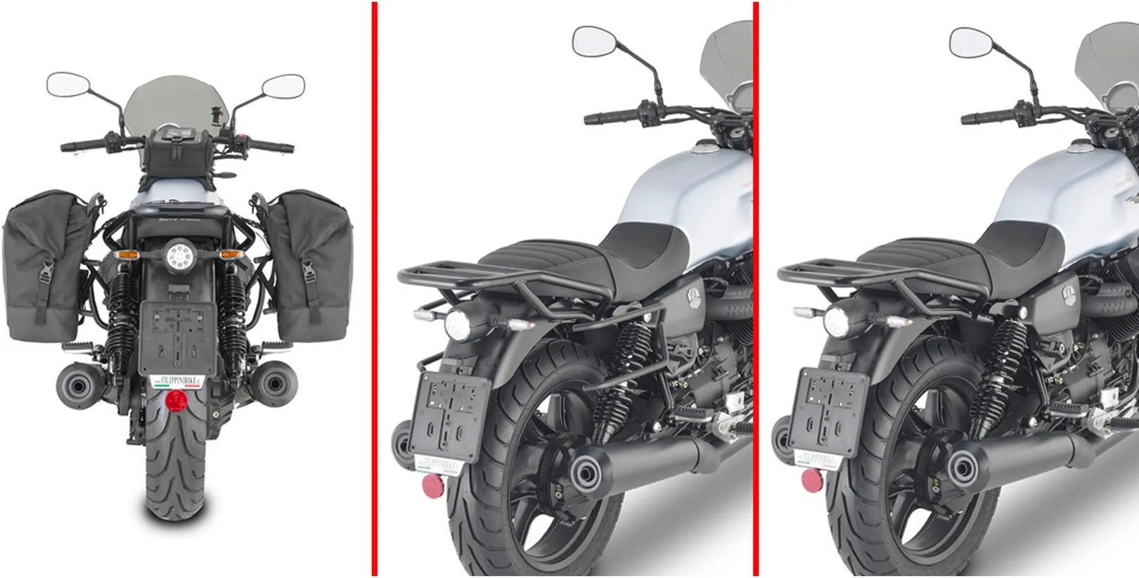 Corium Black Side Bags - 32 Lt Corium Nylon - Givi Compatible With Moto Guzzi V7 850 Stone (2021-2024)