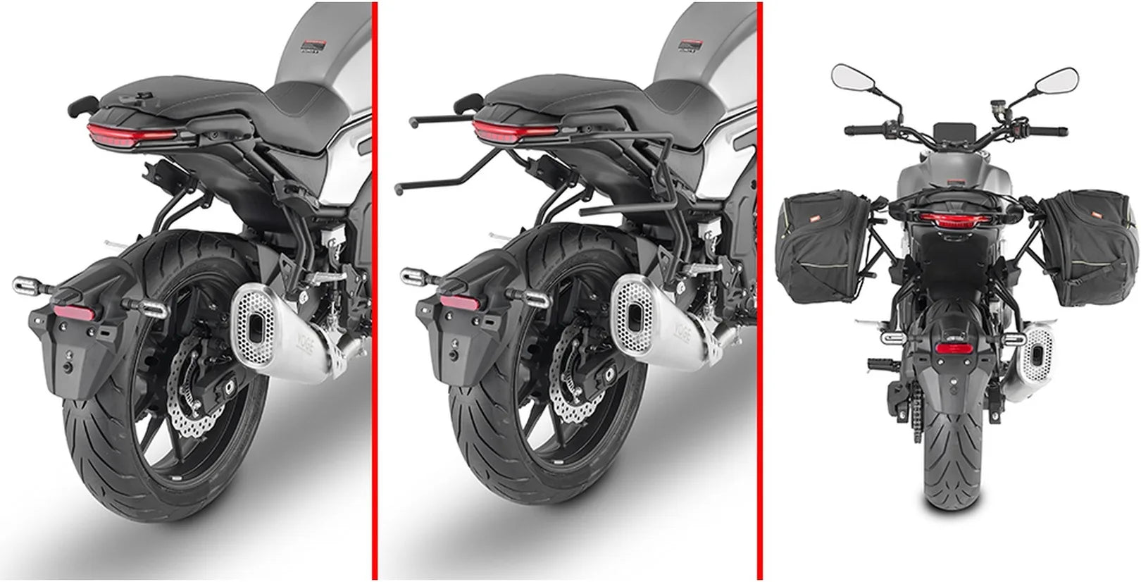 Corium Black Side Bags - 26 Lt Corium Nylon - Givi Compatible With Voge Trofeo 500 Ac (2022-2024)