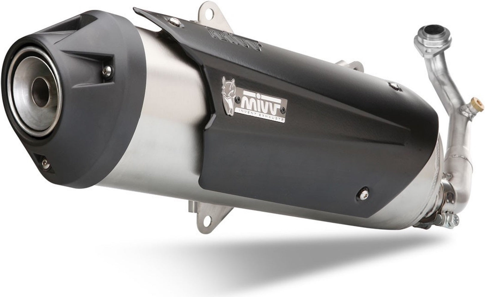 Complete Catalytic Exhaust System With Sound Certification Urban Stainless Steel - Mivv Compatible With Kymco Xciting 400 (2013-2016)
