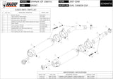 Dual Non-Catalytic Exhaust System With Sound Certification Oval Carbon Carbon - Mivv Compatible With Yamaha Yzf 1000 R1 (2007-2008)