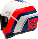 Full-Face Motorcycle Helmet Hjc V10 Advanced Fiberglass Composite Mc21 Fq20 Retro Size 09 L