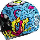 Full-Face Motorcycle Helmet Hjc V10 Advanced Fiberglass Composite Mc28 Squeeze Size 10 Xl