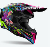 Off-Road Motorcycle Helmet Airoh Wraaap - Wram17 Thermoplastic Hrt Gloss Music Size Xxl