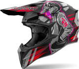 Off-Road Motorcycle Helmet Airoh Wraaap - Wrc55 Thermoplastic Hrt Matte Red Cyber Size Xxs