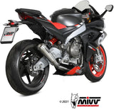 Complete Exhaust System Without Catalytic Converter And Without Sound Certification X-M1 Titanium - Mivv Compatible With Aprilia Rs 660 (2020-2024)