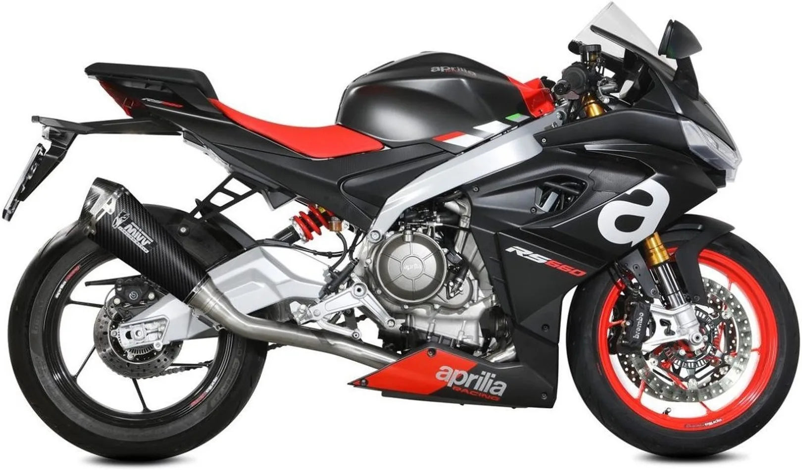 Complete Exhaust System Without Catalytic Converter And Without Sound Certification Delta Race Carbon Carbon - Mivv Compatible With Aprilia Tuono 660 (2021-2024)