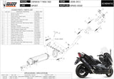 Complete Non-Catalytic Exhaust System With Sound Certification Speed Edge Steel Black Carbon - Mivv Compatible With Yamaha T-Max 500 (2008-2011)