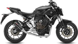 Complete Catalytic Exhaust System With Sound Certification Gp Steel Black Carbon - Mivv Compatible With Yamaha Fz-07 (2014-2024)