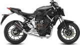 Complete Catalytic Exhaust System With Sound Certification Gp Steel Black Carbon - Mivv Compatible With Yamaha Mt-07 (2014-2024)