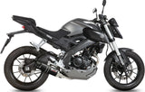 Complete Catalytic Exhaust System With Sound Certification Gp Steel Black Carbon - Mivv Compatible With Yamaha Mt-125 (2015-2019)