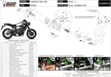 Complete Catalytic Exhaust System With Sound Certification Oval Titanium Carbon - Mivv Compatible With Yamaha Xsr 700 (2016-2020)