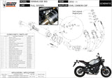 Complete Catalytic Exhaust System With Sound Certification Oval Carbon Carbon - Mivv Compatible With Yamaha Xsr 900 (2016-2020)