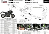 Complete Catalytic Exhaust System With Sound Certification Oval Carbon Carbon - Mivv Compatible With Yamaha Tracer 700 (2016-2024)