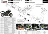 Complete Catalytic Exhaust System With Sound Certification Speed Edge Stainless Steel Carbon - Mivv Compatible With Yamaha Tracer 700 (2016-2024)