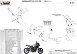 Complete Catalytic Exhaust System With Sound Certification X-M1 Steel Black - Mivv Compatible With Yamaha Fz-09 (2013-2020)