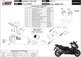 Complete Catalytic Exhaust System With Sound Certification Oval Steel Black Carbon - Mivv Compatible With Yamaha T-Max 530 (2017-2019)