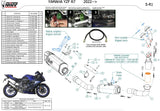 Uncatalysed Exhaust System Without Sound Certification Sr-1 Titanium - Mivv Compatible With Yamaha Yzf R7 (2022-2024)