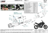 Complete Catalytic Exhaust System With Sound Certification Delta Race Steel Black Carbon - Mivv Compatible With Yamaha Mt-07 (2021-2024)