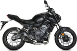 Complete Catalytic Exhaust System With Sound Certification Delta Race Steel Black Carbon - Mivv Compatible With Yamaha Mt-07 (2021-2024)