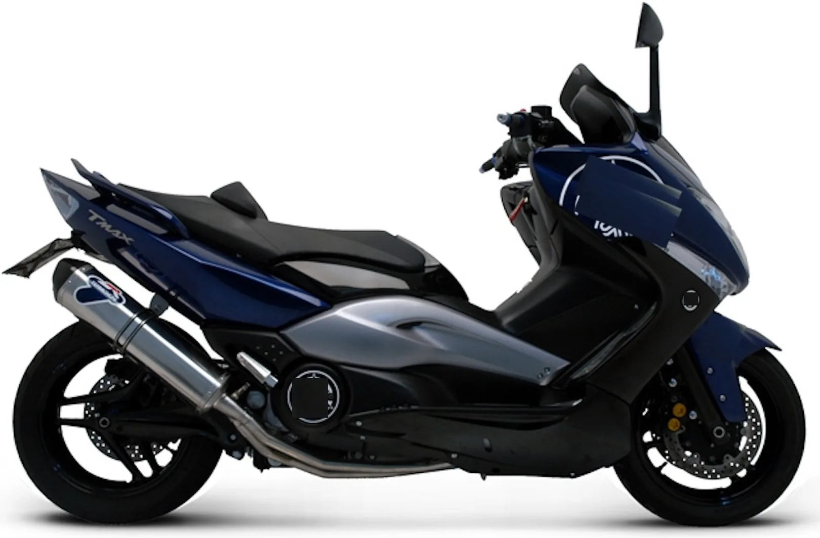 Complete Exhaust System With Sound Certification Relevance Stainless Steel Carbon Cap - Termignoni Compatible With Yamaha Xp 530 T-Max (2002-2010)