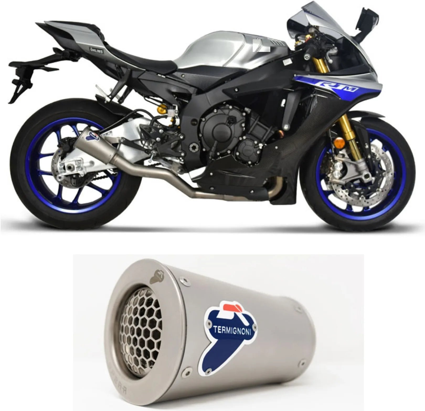 Exhaust Tip Without Sound Certification Gp2R-R Stainless Steel - Termignoni Compatible With Yamaha R1 - M (2015-2020)