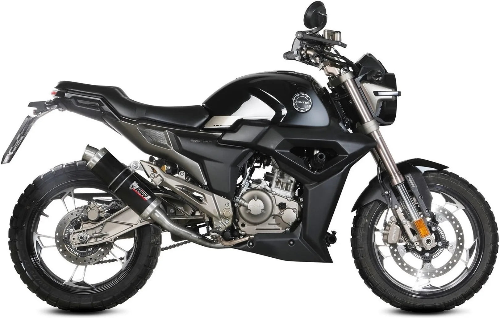 Complete Catalytic Exhaust System With Sound Certification Gp Steel Black - Mivv Compatible With Zontes Zt 125 U (2021-2024)