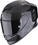 Full-Face Motorcycle Helmet Scorpion Exo Exo-R1 Evo Carbon Air Carbon Fiber Black White Cynergy Size Xl