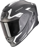 Full-Face Motorcycle Helmet Scorpion Exo Exo-R1 Evo Carbon Air Carbon Fiber Matt Black Silver Propel Size Xl