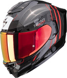 Full-Face Motorcycle Helmet Scorpion Exo Exo-1500 Carbon Air Carbon Fiber Black Red Zity Size S