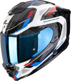 Full-Face Motorcycle Helmet Scorpion Exo Exo-1500 Air Ultra Tct White Red Blue Sleek Size Xxl