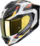 Full-Face Motorcycle Helmet Scorpion Exo Exo-1500 Air Ultra Tct White Blue Yellow Sleek Size M