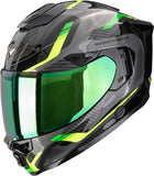 Full-Face Motorcycle Helmet Scorpion Exo Exo-1500 Air Ultra Tct Black Green Sleek Size S