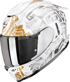 Full-Face Motorcycle Helmet Scorpion Exo Exo-1500 Air Ultra Tct Pearl White Grey Gold Apus Size Xxl